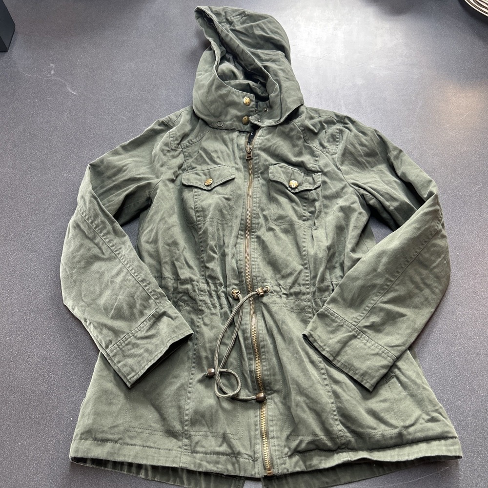 I.N.C. International Concepts Women's Full-Zip Jacket Green Size S Military